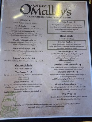Menu photo 2 Grace O'Malley's Public House Clermont, FL Menu photo 2 Grace O'Malley's Public House Clermont, FL