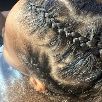 Braids by Kadi - Parts look like they were done by a 5th grader - Hair Salons Near Me - Stockton, California