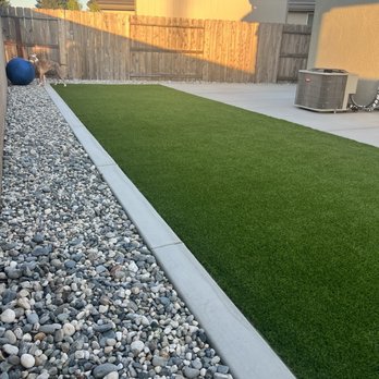 Bay Valley Synthetic Turf - Turf, mow strip, concrete, and edge rocks - Artificial Turf Near Me Bay Valley Synthetic Turf - Turf, mow strip, concrete, and edge rocks - Artificial Turf Near Me