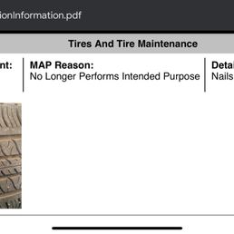 Tire with nail