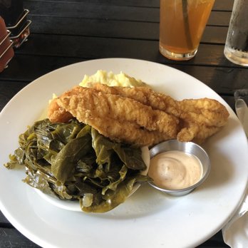 Melba's Restaurant - Country Catfish (2 Sides) - collards + mashed potatoes - Southern Near Me - New York, New York Melba's Restaurant - Country Catfish (2 Sides) - collards + mashed potatoes - Southern Near Me - New York, New York