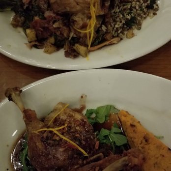Maximillians Grill & Wine Bar - Homage to the Pig (top), Crispy Half Duck Confit (bottom) - New American Near Me - Cary, North Carolina Maximillians Grill & Wine Bar - Homage to the Pig (top), Crispy Half Duck Confit (bottom) - New American Near Me - Cary, North Carolina
