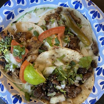 Basilios Tacos - Street Tacos, one each of Asada, Carnitas and Pollo. - Mexican Near Me - Boise, Idaho Basilios Tacos - Street Tacos, one each of Asada, Carnitas and Pollo. - Mexican Near Me - Boise, Idaho