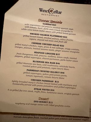 Menu photo 6 Wine Cellar Restaurant Los Gatos, CA Menu photo 6 Wine Cellar Restaurant Los Gatos, CA