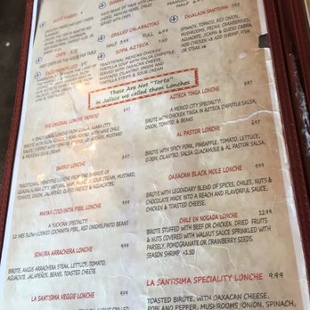 La Santisima - Menu (Sept 2017) - Mexican Near Me - Phoenix, Arizona La Santisima - Menu (Sept 2017) - Mexican Near Me - Phoenix, Arizona