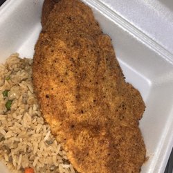 Kajun Seafood & Wings - Fried Porkchop With Fried Rice.