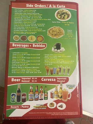 Menu photo 3 Taqueria Nuestro Mexico Abilene, TX