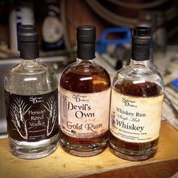Vodka, rum and whiskey. Vodka, rum and whiskey.