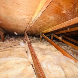 Attic after new insulation installed