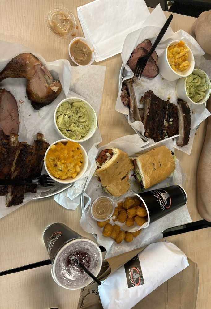Food from Kinder's Meats Deli BBQ