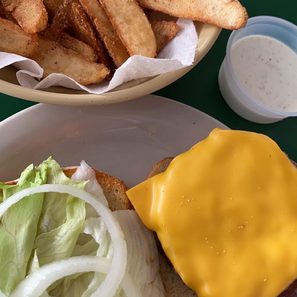 Burger & wedges Burger & wedges