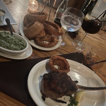 The River Palm Terrace - Natural Veal Chop , Loin Jumbo Cut Onion Rings, Creamed Spinach, Diet Coke, Old Fashioned - Steakhouses Near Me - Edgewater, New Jersey The River Palm Terrace - Natural Veal Chop , Loin Jumbo Cut Onion Rings, Creamed Spinach, Diet Coke, Old Fashioned - Steakhouses Near Me - Edgewater, New Jersey