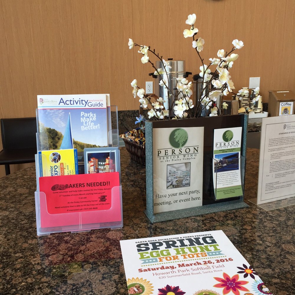 Finley Community Center - Information center by the person senior wing front desk - Venues & Event Spaces Near Me - Santa Rosa, California Finley Community Center - Information center by the person senior wing front desk - Venues & Event Spaces Near Me - Santa Rosa, California