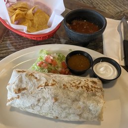 Burrito with carne asada Chips and Salsa Burrito with carne asada Chips and Salsa