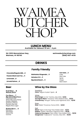 Menu photo 8 Waimea Butcher Shop Waimea, HI