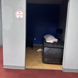 There are homeless people sleeping in the common areas of the gym There are homeless people sleeping in the common areas of the gym