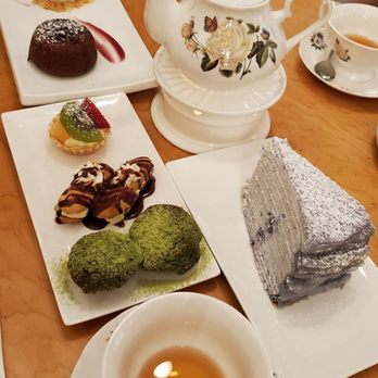 Prince Tea House - Tea $7  Trio $7.50 Molten Lava with Ice Cream  Purple crepe cake $8 - Desserts Near Me - Brooklyn, New York