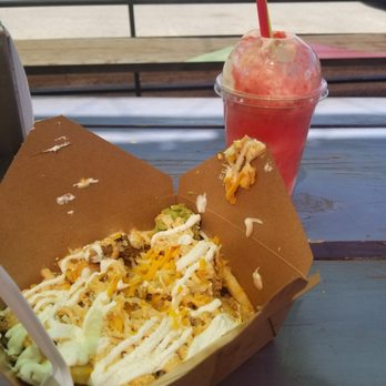 Pop Fizz - Pork loaded fries and a strawberry float - Ice Cream & Frozen Yogurt Near Me - Albuquerque, New Mexico