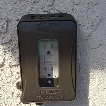 Frank Electric - Installed this outdoor outlet...which even has a cool little door that will keep plugged in cord weather proof - Electricians Near Me - San Diego, California Frank Electric - Installed this outdoor outlet...which even has a cool little door that will keep plugged in cord weather proof - Electricians Near Me - San Diego, California