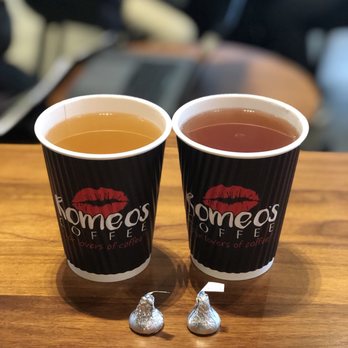 Romeo's Coffee - Good and evil green tea (left), oolong tea (right) *free Hershey's kisses* - Coffee & Tea Near Me - Berkeley, California