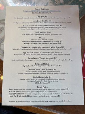 Menu photo 1 Roslyn Cafe Roslyn, WA Menu photo 1 Roslyn Cafe Roslyn, WA