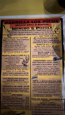 Menu photo 1 Parrilla Los Picos Mesa, AZ