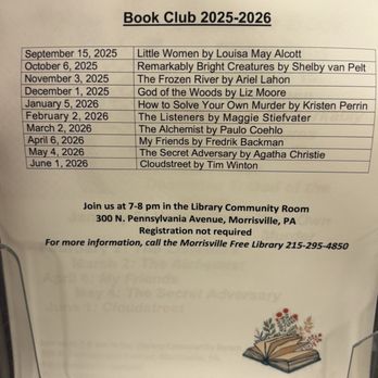 Morrisville Free Library - Book club - Libraries Near Me - Yardley, Pennsylvania Morrisville Free Library - Book club - Libraries Near Me - Yardley, Pennsylvania