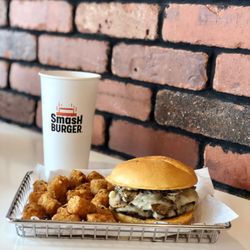 Smashburger - Double Truffle Mushroom Swiss Burger with Smash Tots