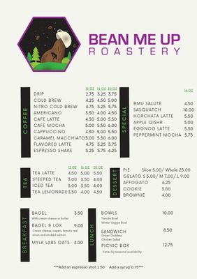 Menu photo 5 Bean Me Up Roastery Munster, IN
