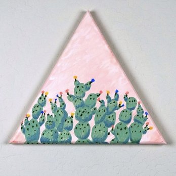 The Art House Gilbert - Acrylic cacti on triangle canvas - Paint & Sip Near Me - Gilbert, Arizona