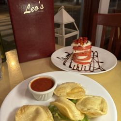 Leo's Grandevous - Caprese Mozzarella and Tomato Salad and Deep Fried Ravioli