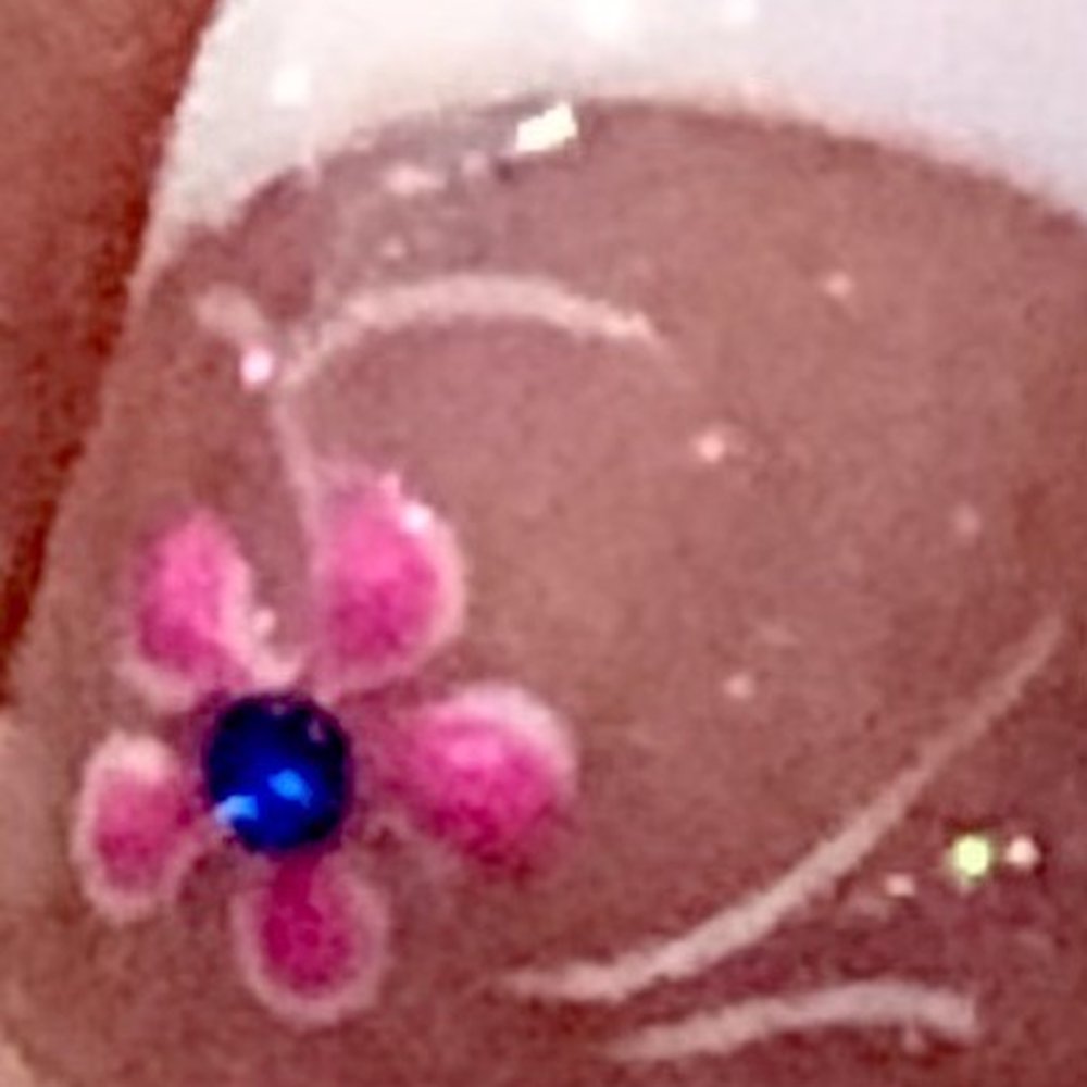 Kayla did this perfect little flower to my French Pedi. Happy Spring! Kayla did this perfect little flower to my French Pedi. Happy Spring!