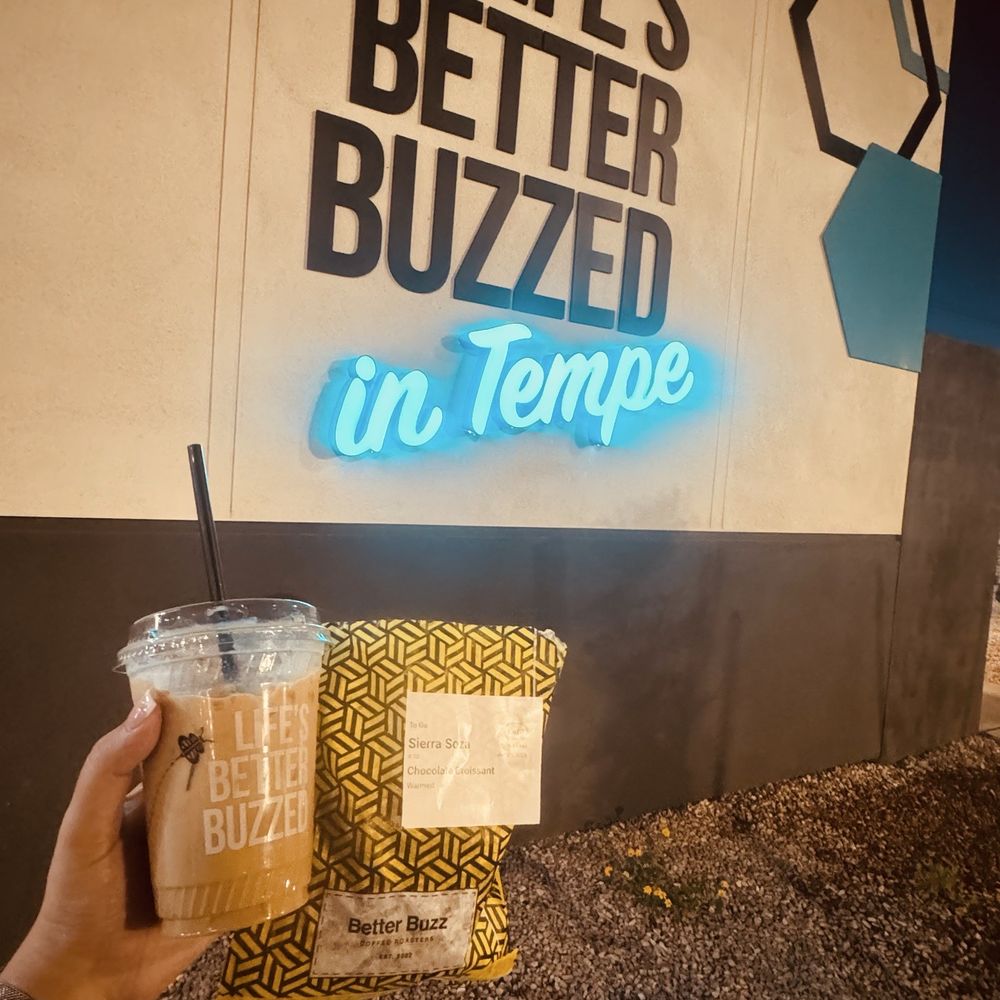 Better Buzz Coffee Tempe Market Station - I got the snickerdoodle with oat-milk iced Latte and a chocolate croissant - Cafes Near Me - Tempe, Arizona Better Buzz Coffee Tempe Market Station - I got the snickerdoodle with oat-milk iced Latte and a chocolate croissant - Cafes Near Me - Tempe, Arizona