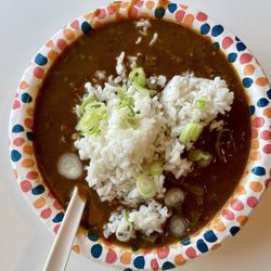 Betty Mae's - Large bowl of seafood gumbo filé. OMG, very good but SPICY.