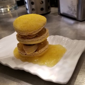 L'Avant Comptoir - (3/5) Foie gras macaron (5E)- this was an interesting combination of flavors. I liked the lemon jam which was sweet and the macaron. - Tapas Bars Near Me - Paris, 75