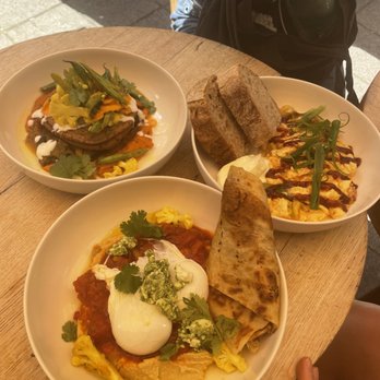 Little Collins - Poached egg masala, kimchi scramble, chickpea flatbread - Breakfast & Brunch Near Me - Amsterdam, New Hampshire