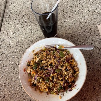 Lazy Dog Restaurant & Bar - Blackened chicken bowl mixed together - New American Near Me - Cerritos, California