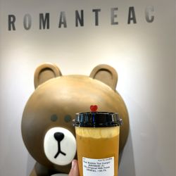 Romanteac Bubble Tea - Thai tea with boba & milk foam - large