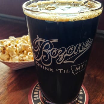 Bozeman Brewing Company - Buzz Kill Java Stout, featuring bowl of popcorn ... an exemplary combination. - Breweries Near Me - Bozeman, Montana Bozeman Brewing Company - Buzz Kill Java Stout, featuring bowl of popcorn ... an exemplary combination. - Breweries Near Me - Bozeman, Montana