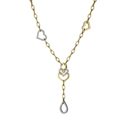 Vik Jewelers - Two tone yellow and white gold with diamond accented hearts.