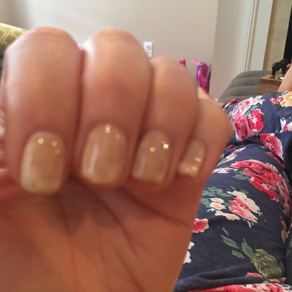 My nails were painted white they changed to brown in less than 24 hours and I was not given a new paint job or my money back.