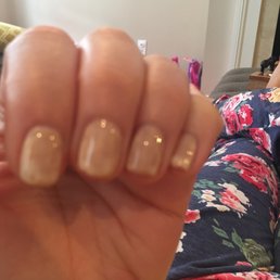 My nails were painted white they changed to brown in less than 24 hours and I was not given a new paint job or my money back.
