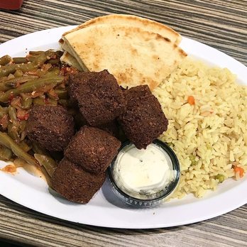Gyromania Grill - Falafel platter (w/ rice, green beans, pita bread, & taziki sauce) - Greek Near Me - Royal Palm Beach, Florida