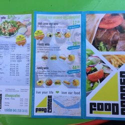 Food Corner - Rear of menu.