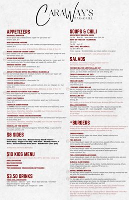 Menu photo 3 CaraWay's Bar & Grill Countryside, IL