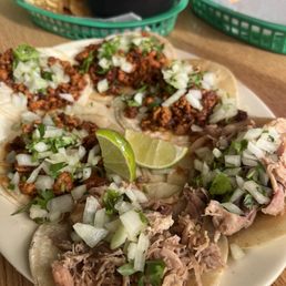 TACOS!!! Al pastor, carnitas and chorizo! So good ! TACOS!!! Al pastor, carnitas and chorizo! So good !