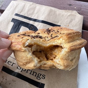 PJ’s Chalet - Butter chicken pie - Burgers Near Me - Hanmer Springs, CAN