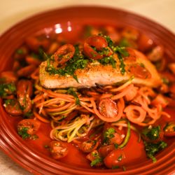 Meg's Culinary Creations - Salmon with Herby Zoodles