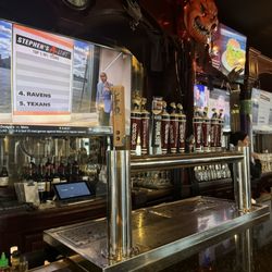 Rocky River Brewing Company - Bar area, loads of taps and TVs.