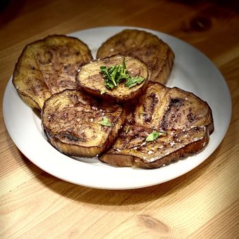 Aviv Hummus Bar - Wow! Fried slices of succulent tender eggplant! Yum!!!! - Falafel Near Me - Seattle, Washington